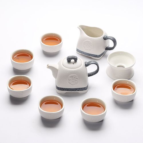 茶具润器 茶具套装功夫茶具整套陶瓷茶杯家用包邮创意茶具定制(10头