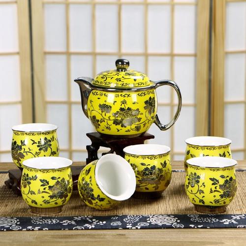 推荐复古镀金陶瓷茶具套装家用整套茶壶